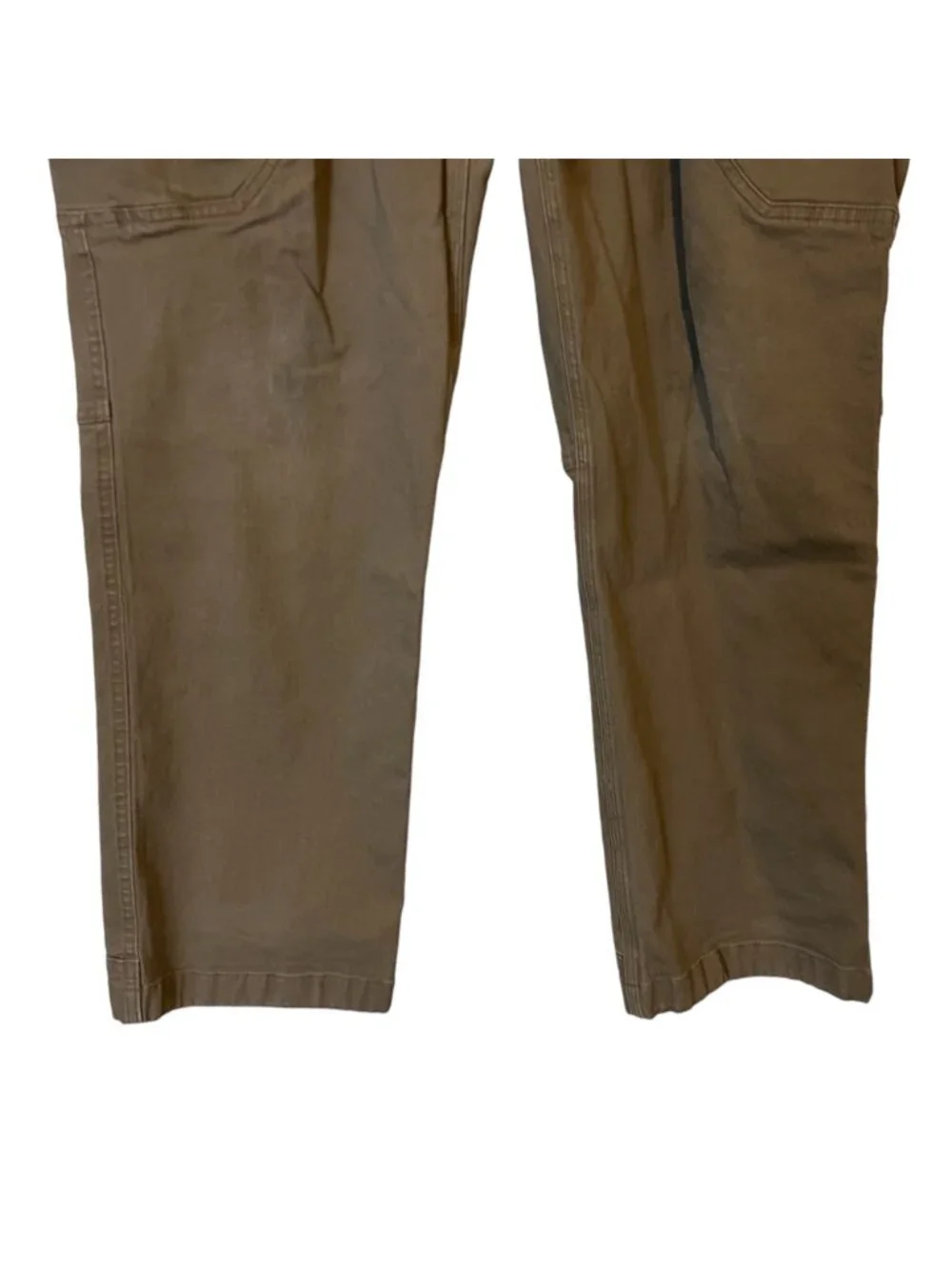 Duluth Cargo Pants Mens 40 x 30 Workwear Tan Flex Fire Hose Zip Pockets Relaxed